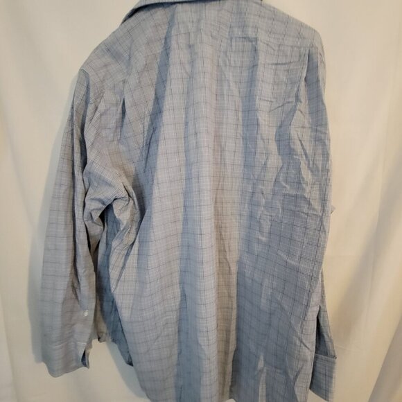 Men's Ralph Lauren Dress Shirt Blue Purple Plaid No Iron Classic 18 34/ - Picture 4 of 4
